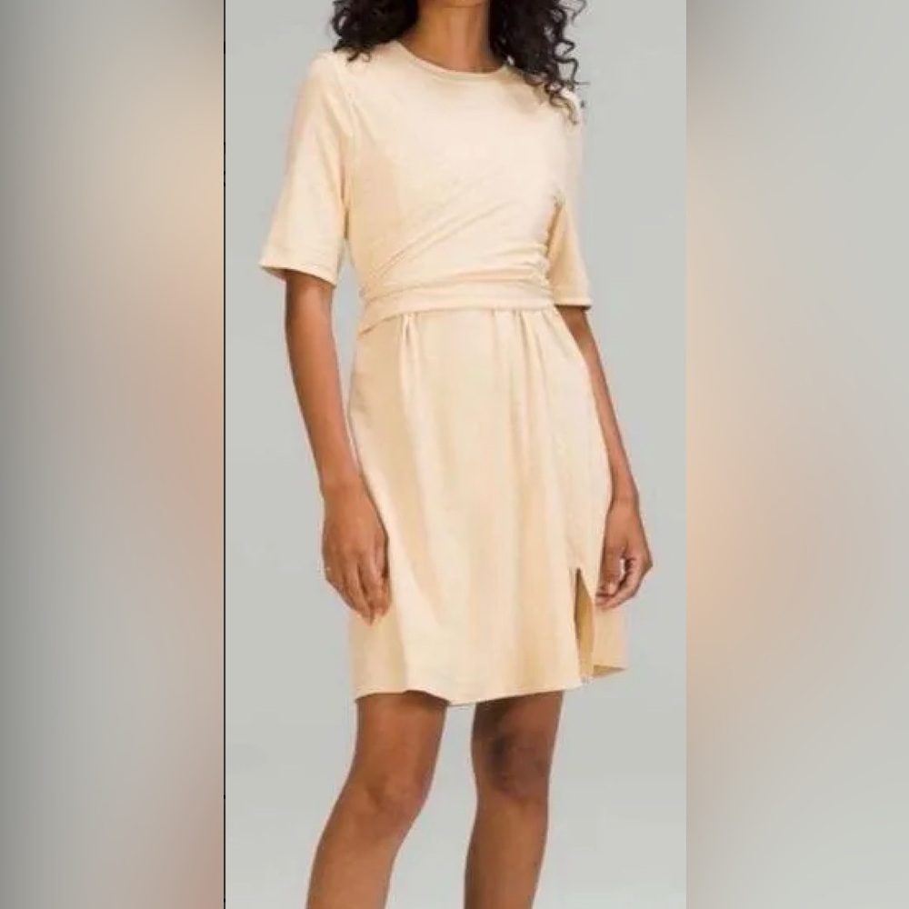 Lululemon Cotton wrap front T-shirt dress Sz 10